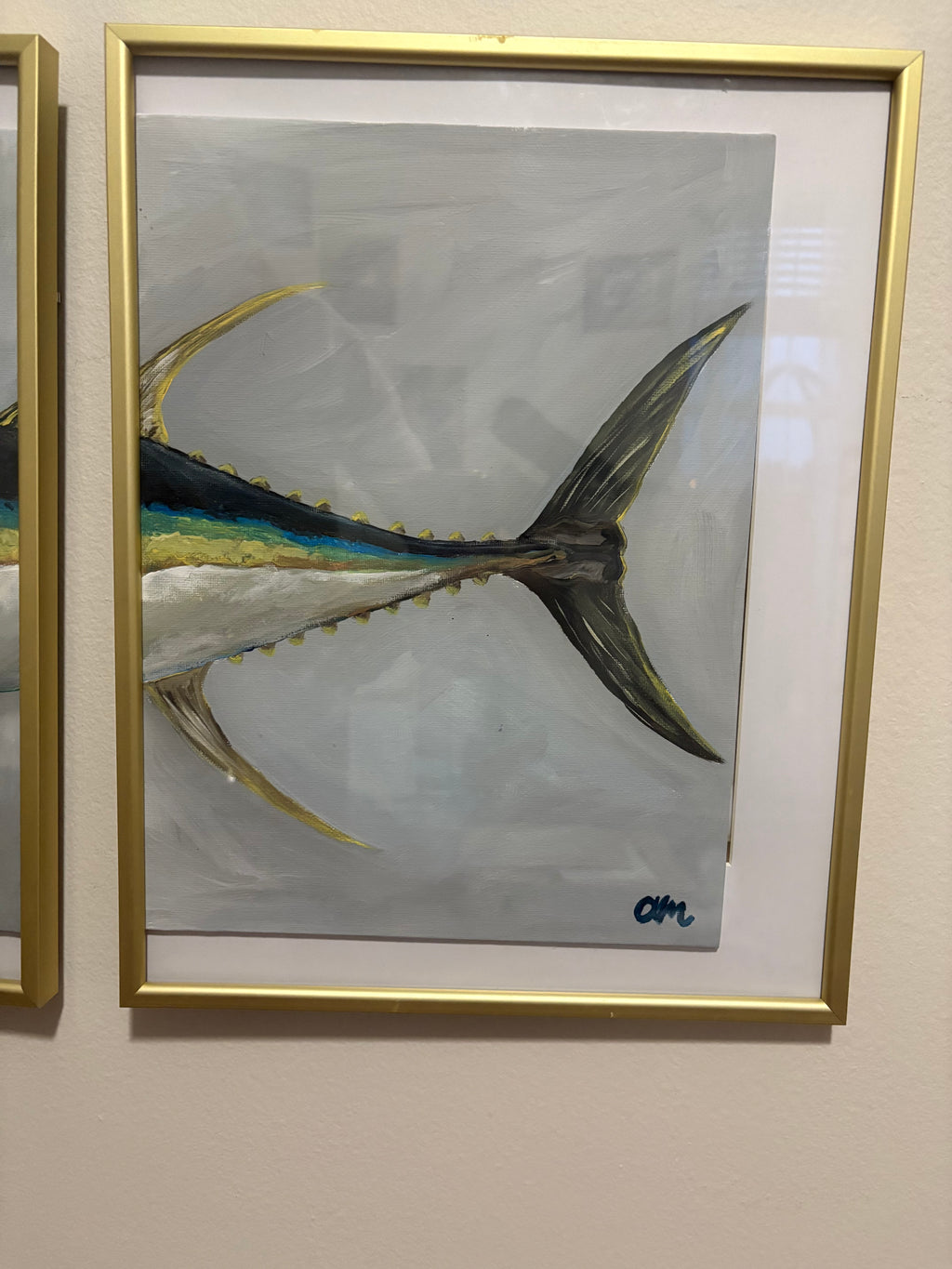 9x12 Yellowfin Tuna on Canvas Panel