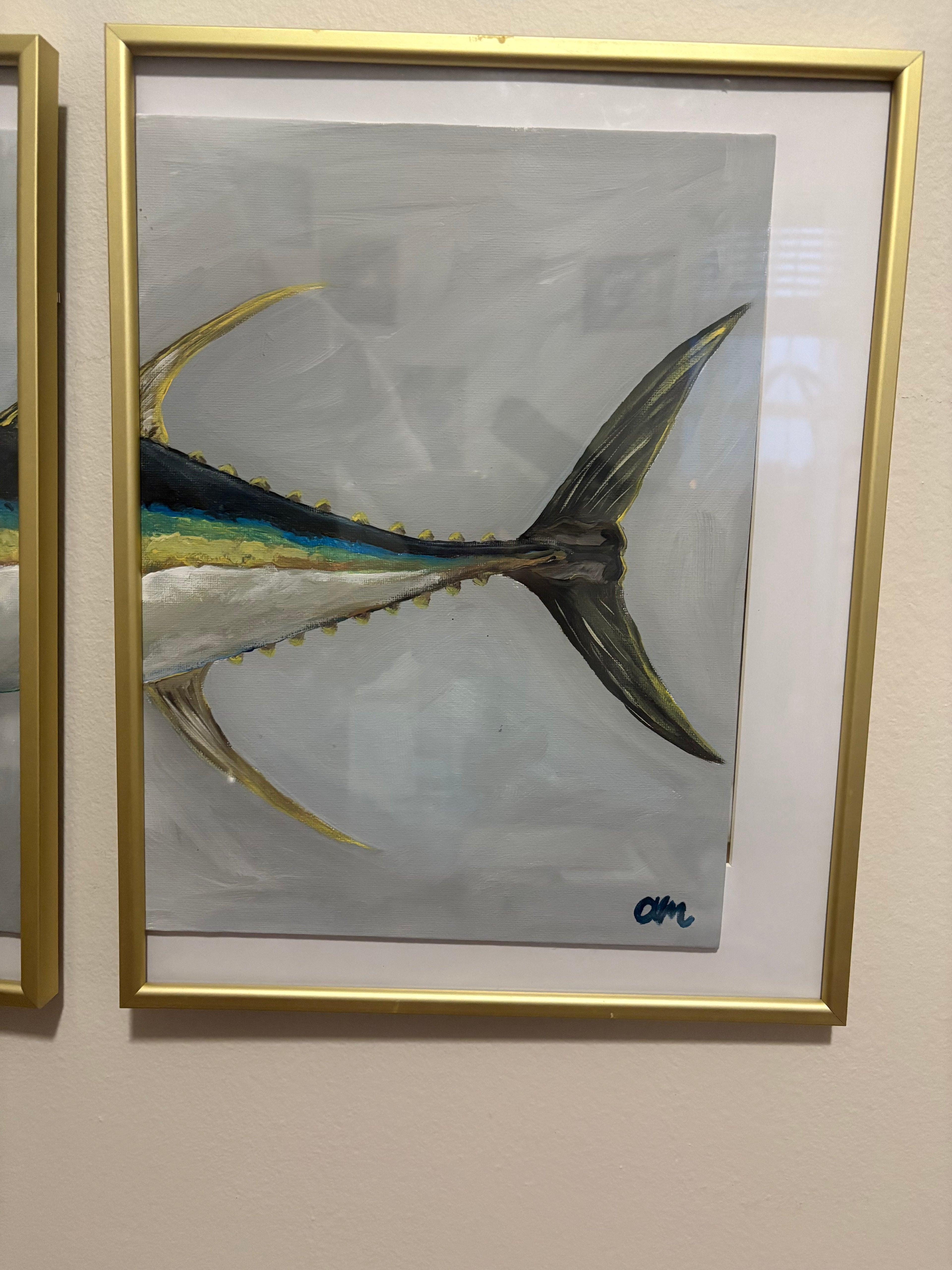 9x12 Yellowfin Tuna on Canvas Panel