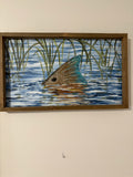 12x20 Tailing Redfish with Wooden Frame