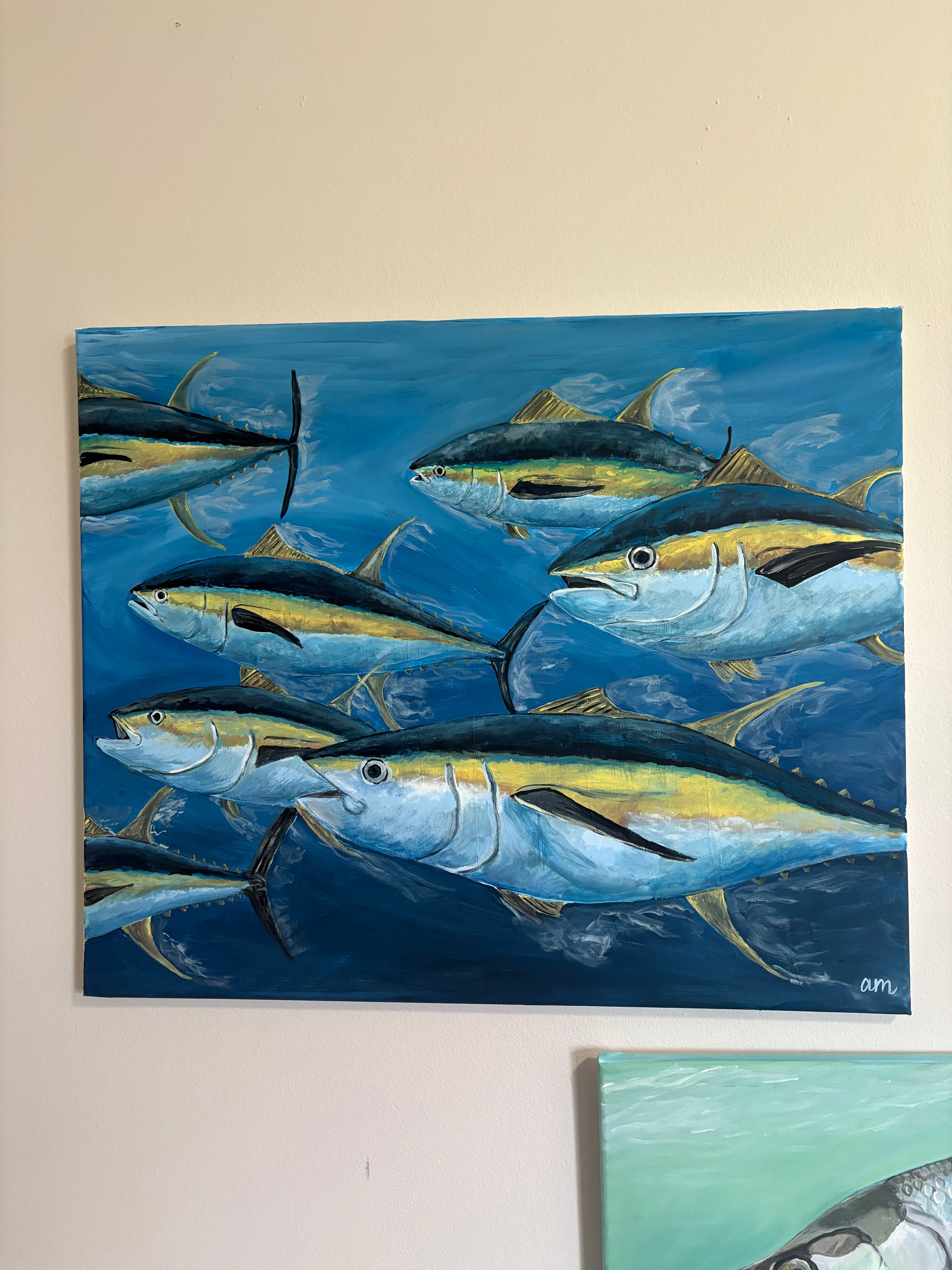20x24 School of Yellowfin Tuna