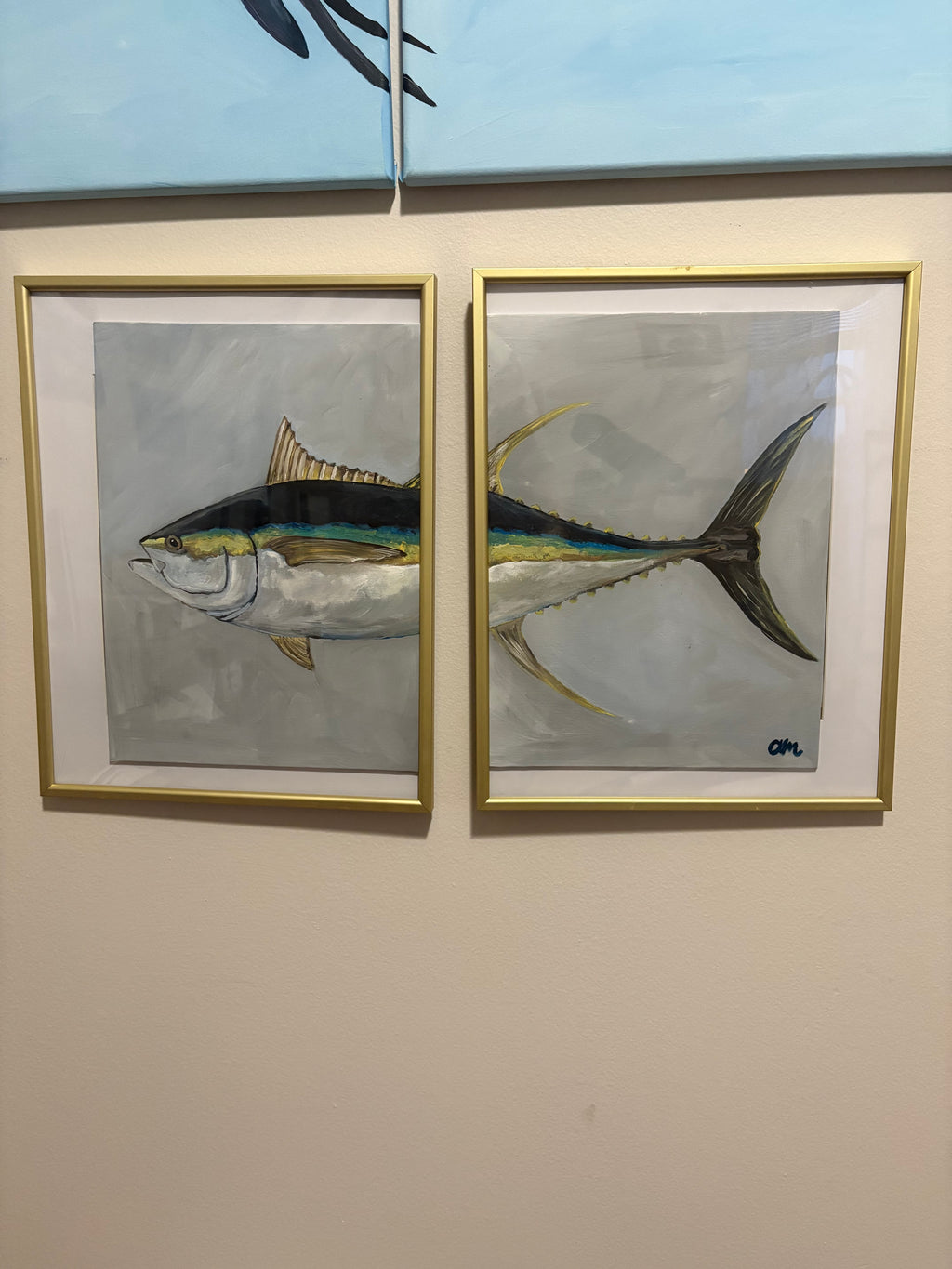 9x12 Yellowfin Tuna on Canvas Panel