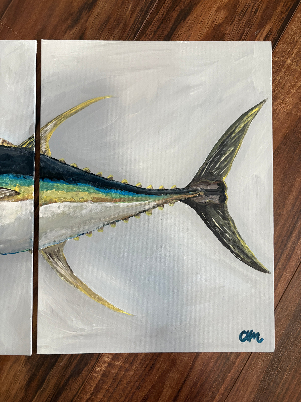 9x12 Yellowfin Tuna on Panel