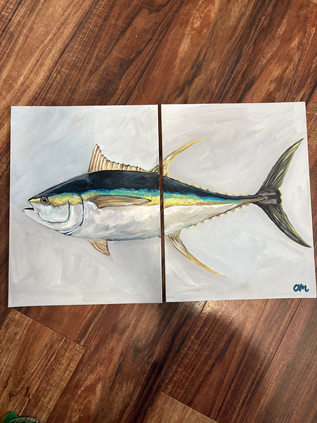 9x12 Yellowfin Tuna on Panel